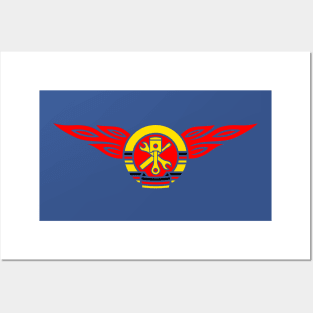 DDR Flames Crest (tri-color) Posters and Art